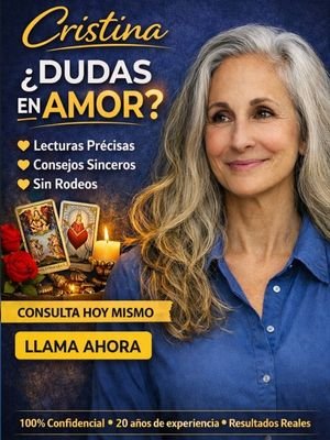 Tarot del Amor con Cristina – Consulta Hoy Mismo | Lecturas Precisas y Sinceras Tarotista profesional ofreciendo consulta de tarot del amor con cartas, velas y ambiente espiritual, servicio confidencial con más de 20 años de experiencia.