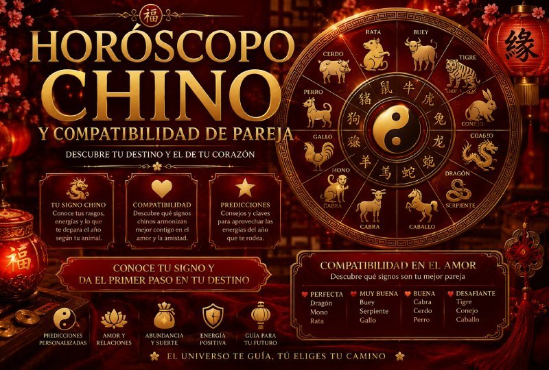Horóscopo Chino: Descubre tu Animal y Compatibilidad Amorosa 2 Rueda dorada de los 12 animales del zodiaco chino y signos de compatibilidad amorosa.